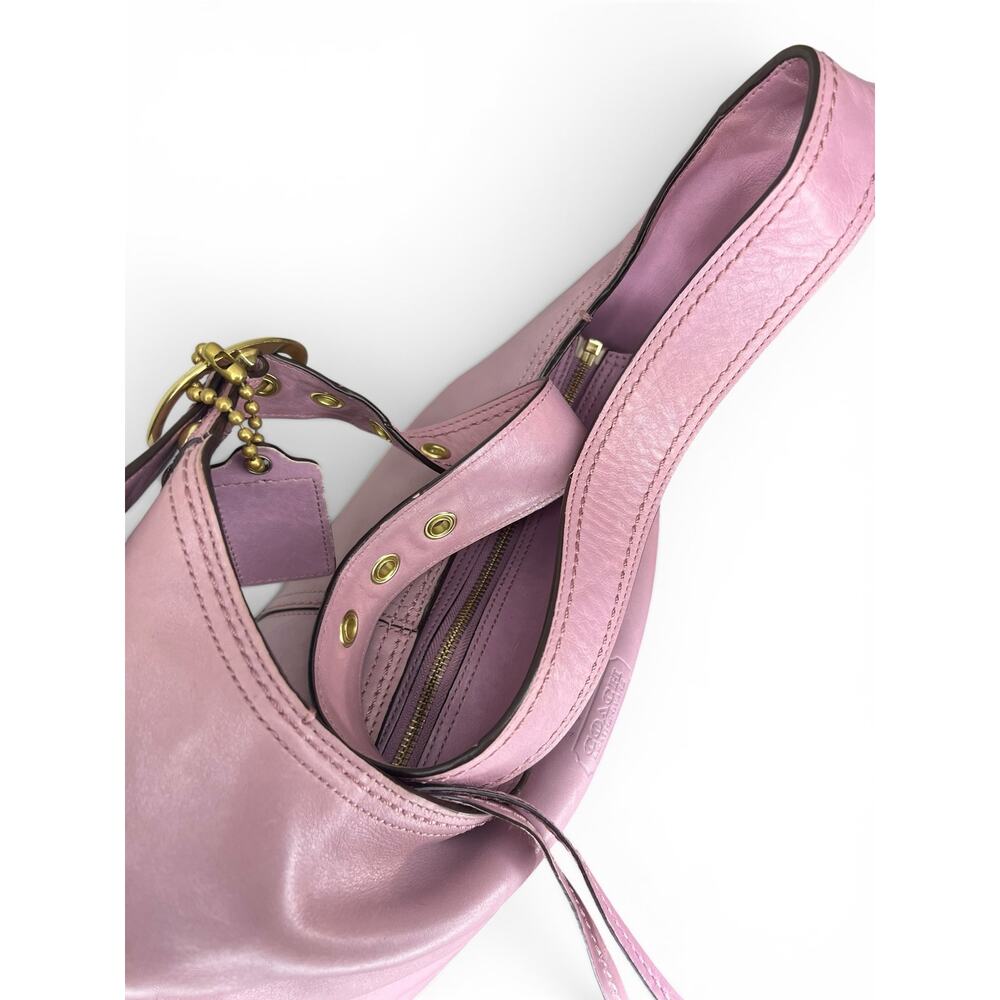 RARE Vintage Coach Bleecker Sophie Lavender Leather Hobo Bag Tattersall 12406 - Picture 10 of 16